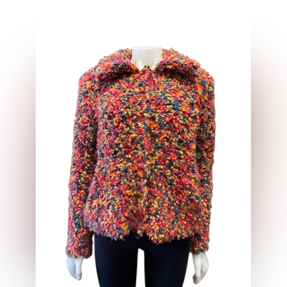 Desigual Putney Knitted Short Jumper Marbled Multi-Coloured Longsleeve Large - Picture 3 of 10